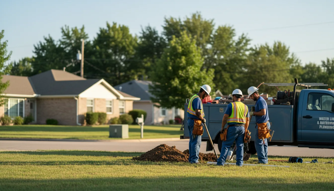 Residential water line and bathroom plumbing service in Liebenthal, KS